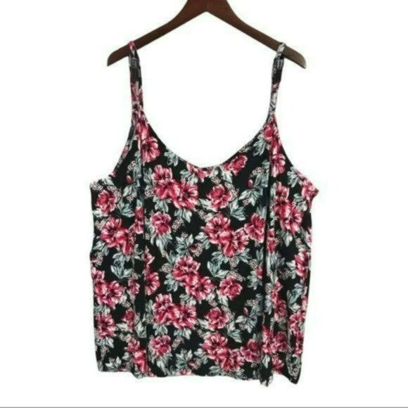 Torrid Floral Swing Cami Black and Pink, 5X New with Tag - Picture 1 of 7